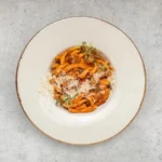Casarecce speck, porcini e Pecorino Romano D.O.P.